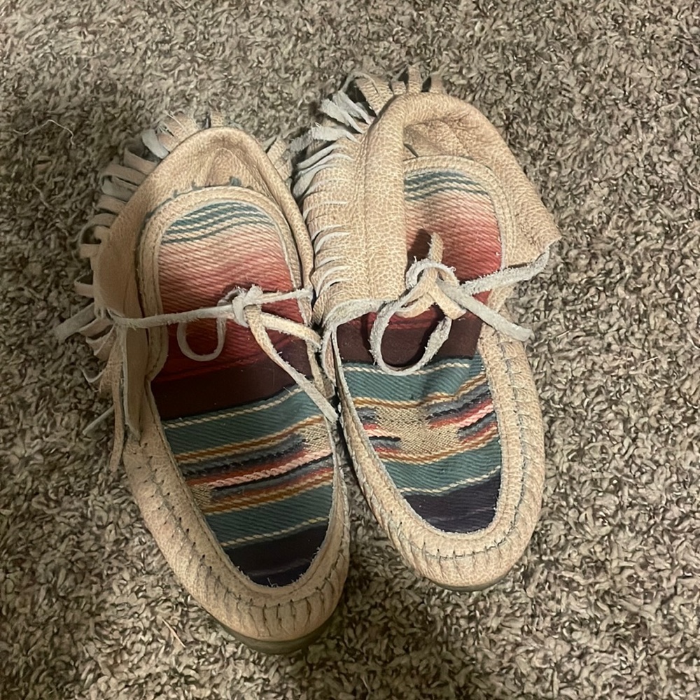 Handmade leather moccasins